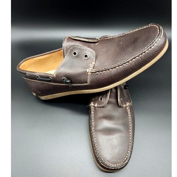 JOHN VARVATOS STAR USA Pebble Leather Boat Shoes Men's 12 - Picture 3 of 16